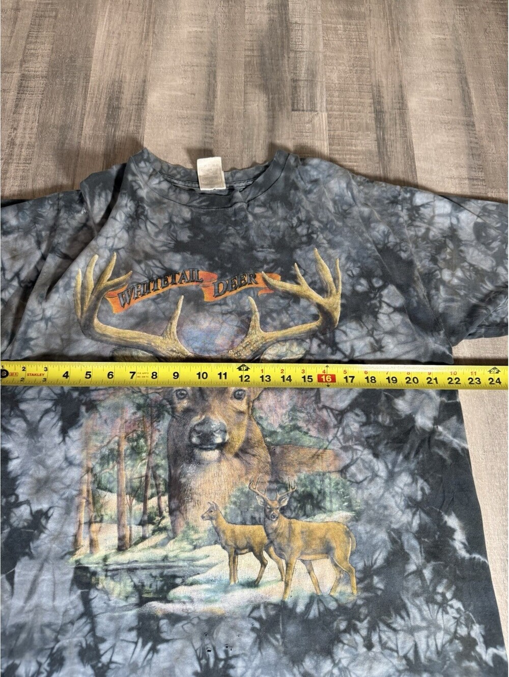 Vintage Liquid Blue 2000 Nature White Tail Deer T Shirt Mens Large AOP Tie Dye - Picture 6 of 9